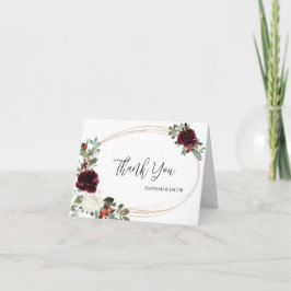 Elegante Kerst Winter Huwelijk Dankkaart Bedankkaart