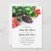 Elegante Kerst Winter Huwelijk Kaart (Voorkant)