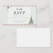 Elegante Kerst Winter Huwelijk Rsvp Informatiekaartje (Voorkant / Achterkant)