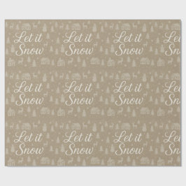 Elegante Kerst Winter Scene Knus Dorp Sneeuw Cadeaupapier