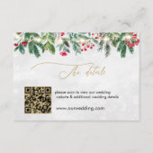 Elegante Kerst Winter Wedding Details Behuizing Informatiekaartje (Voorkant)