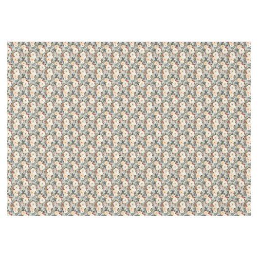 Elegante Kerst Witte Rozen & Rode Winter Berry Tafelkleed (Voorkant (Horizontaal))