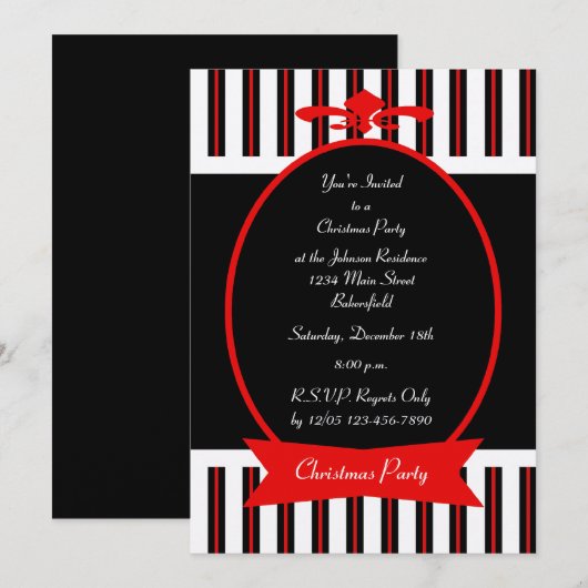 Elegante kerst Xmas Party uitnodiging (Voorkant / Achterkant)