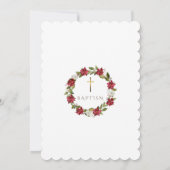 Elegante Kerst Xmas Rood Witte Poinsettia Doop Kaart (Achterkant)