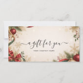 Elegante kerst zakelijke cadeaubon (Voorkant)