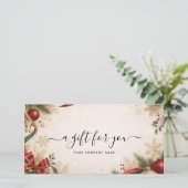 Elegante kerst zakelijke cadeaubon (Staand voorkant)