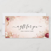 Elegante kerst zakelijke cadeaubon (Voorkant)