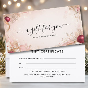 Elegante kerst zakelijke cadeaubon