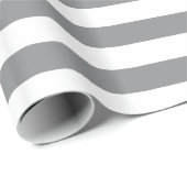 Elegante kerst zilver en wit gestreept cadeaupapier (Rol Hoek)