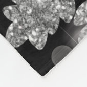 Elegante Kerst zwarte witte zilveren sneeuwvlokken Fleece Deken (Hoek)