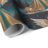 Elegante kerstavond engel cadeaupapier (Rol Hoek)