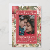 Elegante Kerstavond Romantische Foto Bruiloft Save The Date (Voorkant)