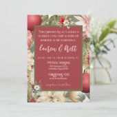 Elegante Kerstavond Romantische Fotobruiloft Kaart (Staand voorkant)