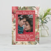 Elegante Kerstavond Romantische Fototrouwdag Save The Date (Staand voorkant)