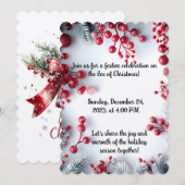 Elegante kerstavond uitnodiging (Voorkant / Achterkant)