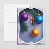 ❄️ Elegante Kerstbal Arrangement 🎄 Dennentak Briefkaart (Voorkant / Achterkant)