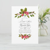 Elegante Kerstbal en Klimop Kerst Bruidsdouche Kaart (Staand voorkant)