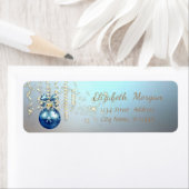 Elegante Kerstbal, Glans, Blauw Etiket (Insitu)