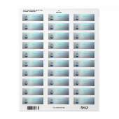 Elegante Kerstbal, Glans, Blauw Etiket (Full Sheet)
