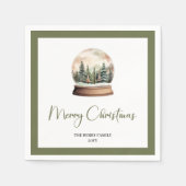 Elegante Kerstbal Naam Servetten met Script Letter (Voorkant)