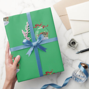 Elegante Kerstbal Retro Auto Vakantie Cadeaupapier