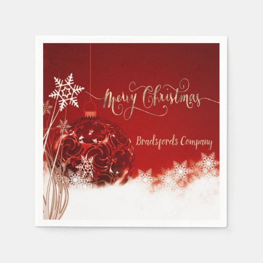 Elegante Kerstbal Servet (Voorkant)