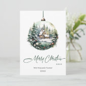 Elegante Kerstbal Zakelijke Groet Feestdagenkaart (Staand voorkant)