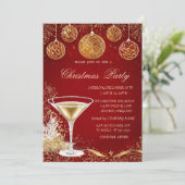 Elegante kerstballen, Champagne Red Company Kaart (Staand voorkant)