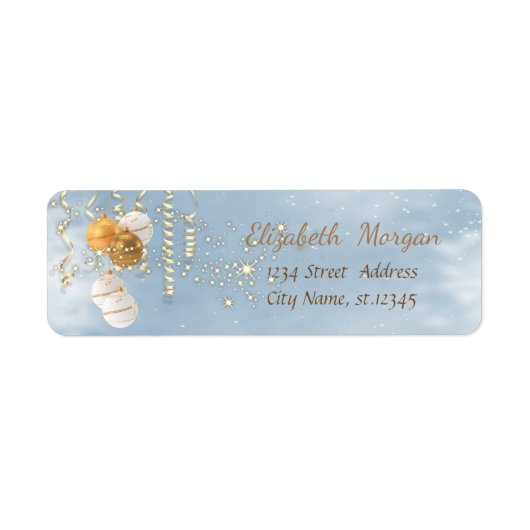 Elegante Kerstballen, Glans Etiket (Voorkant)