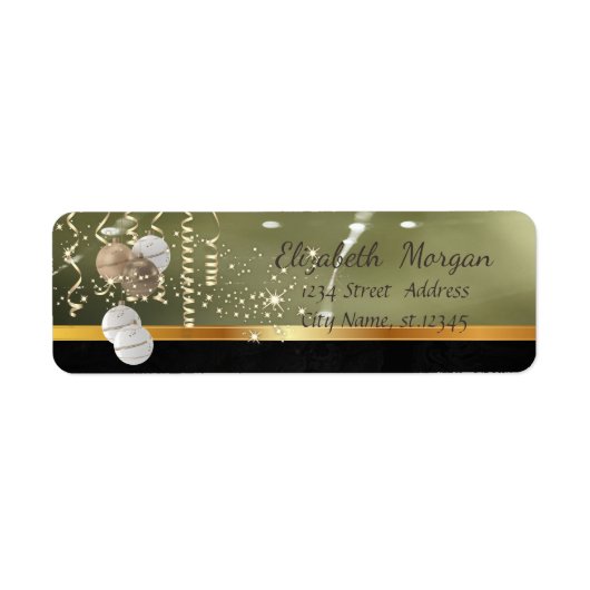 Elegante Kerstballen, Glans, Groen Etiket (Voorkant)
