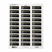 Elegante kerstballen, glans, namaak goud, zwart etiket (Full Sheet)