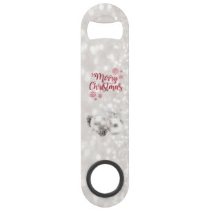 Elegante kerstballen, glitterende bokeh speed flessenopener