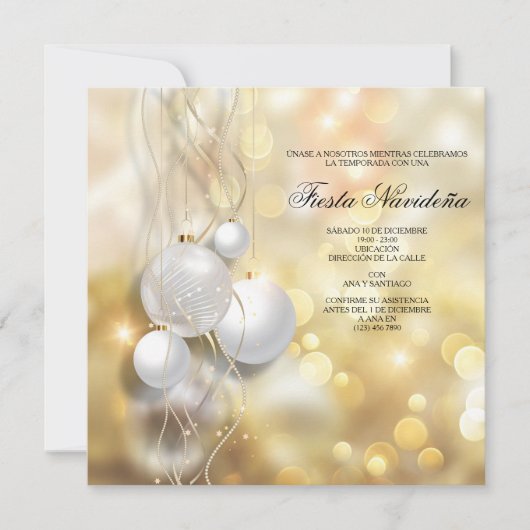 Elegante Kerstballen Kerstfeest Kaart (Voorkant)