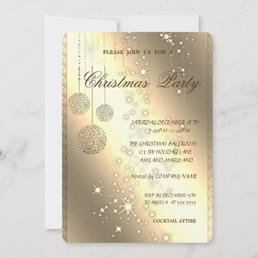 Elegante Kerstballen, Kerstfeest Kaart (Voorkant)