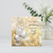 Elegante Kerstballen Kerstmis Verjaardagsfeestje Kaart (Staand voorkant)