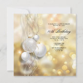 Elegante Kerstballen Kerstmis Verjaardagsfeestje Kaart (Voorkant)