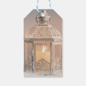 Elegante kerstballen, lantaarn cadeaulabel (Achterkant)