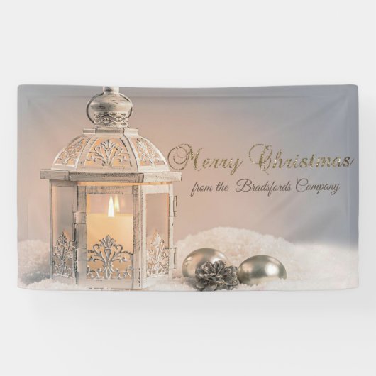 Elegante Kerstballen, Lantaarn Spandoek (Horizontaal)