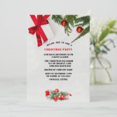 Elegante kerstballen, rood, kerstfeest kaart (Staand voorkant)