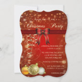 Elegante kerstballen, strik bedrijfsfeestje kaart (Voorkant)