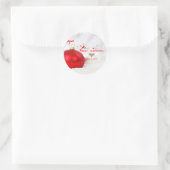 Elegante kerstballen.Takken Ronde Sticker (Tas)