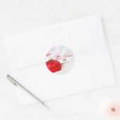 Elegante kerstballen.Takken Ronde Sticker (Envelop)