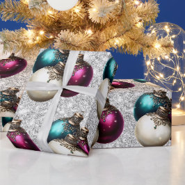 Elegante Kerstbalornament Cadeaupapier