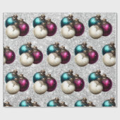 Elegante Kerstbalornament Cadeaupapier (Vlak)