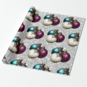 Elegante Kerstbalornament Cadeaupapier (Uitgerold)