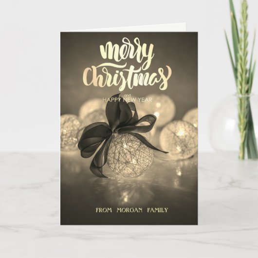 Elegante Kerstbalornament Feestdagen Kaart (Voorkant)