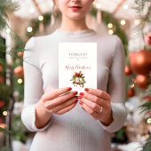 Elegante kerstbedankkaart in groen en rood. bedankkaart