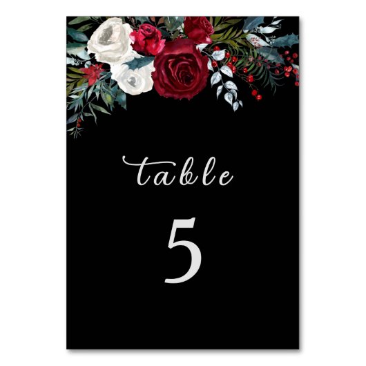 Elegante Kerstbloem Roos Vakantie Bruiloft Kaart (Achterkant)