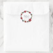 Elegante Kerstbloemen Kerstfeest Uitnodiging Ronde Sticker (Tas)
