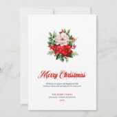 Elegante Kerstboeket Script Lettertype Groet Feestdagenkaart (Voorkant)